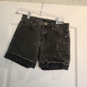 KanCan Black Distressed Jean Shorts Size M Euc